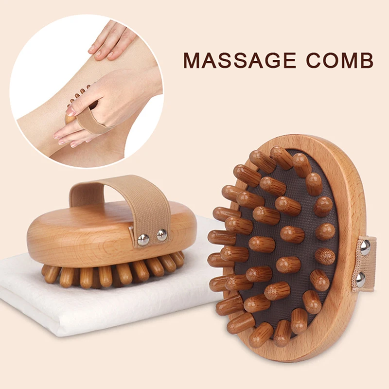 Spa Wellness Massage - Антицеллюлитная щетка для тела, успокаивающее деревянное