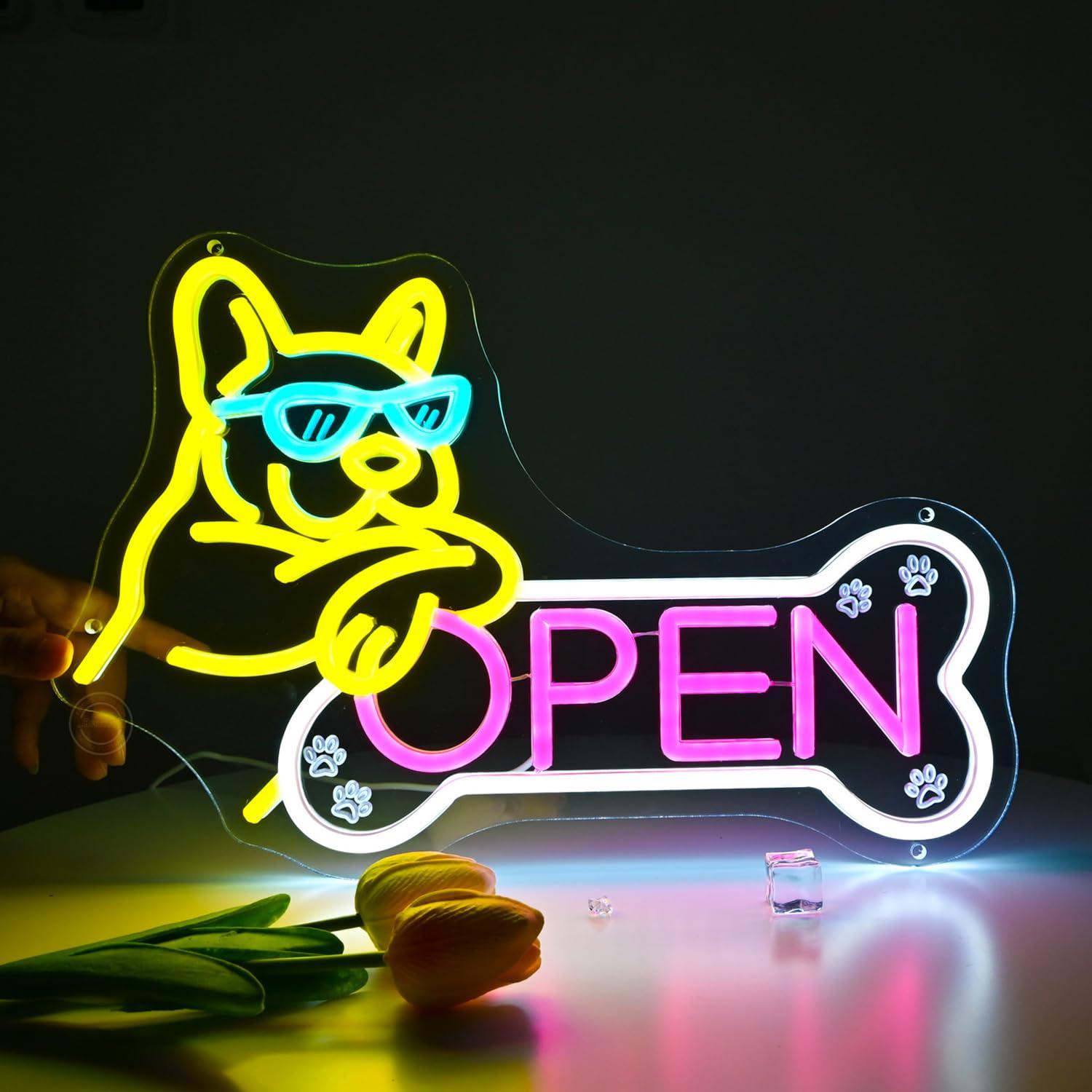 Spa & Wellness Hotel Paradiso - Неоновая вывеска «Pet Shop Open» с