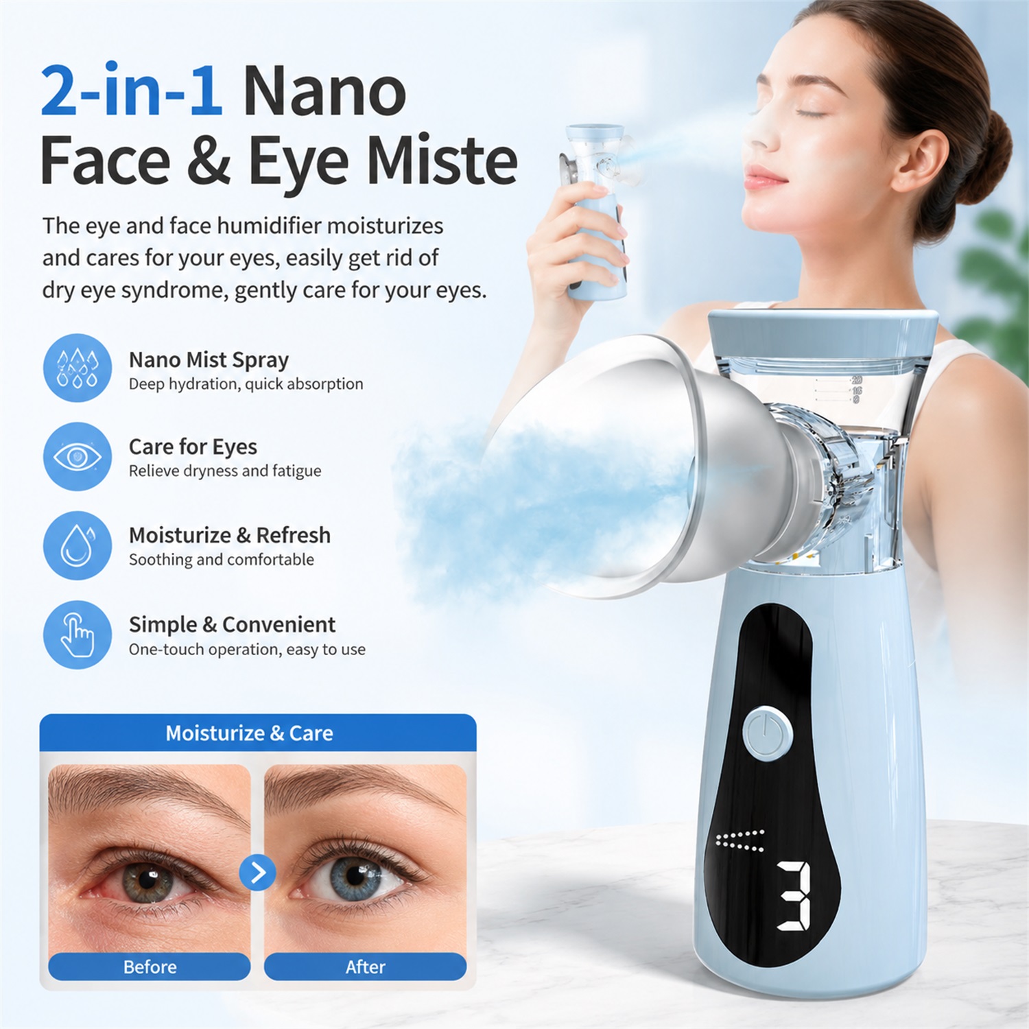 Facial Steamer Nano - Нано-спрей для лица - миниатюрный портативный