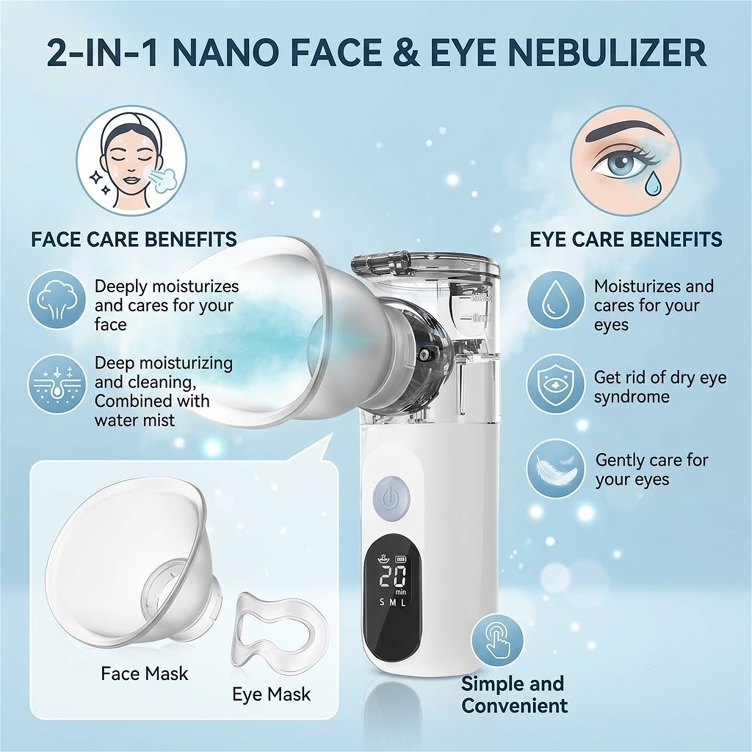 Мини-портативный увлажнитель д – обзор и цена Facial Steamer Nano