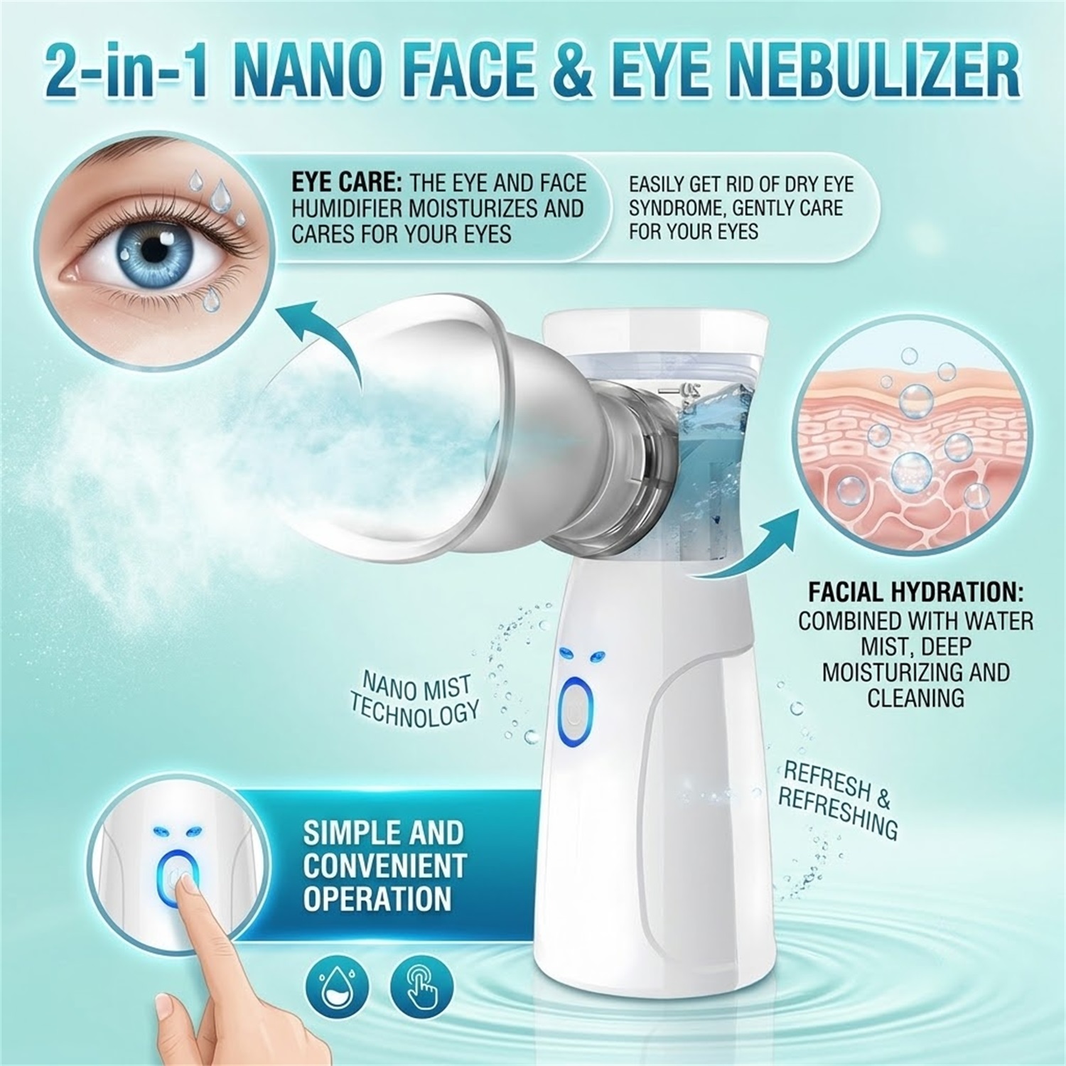 Портативный нано-распылитель д – обзор и цена Facial Steamer Nano